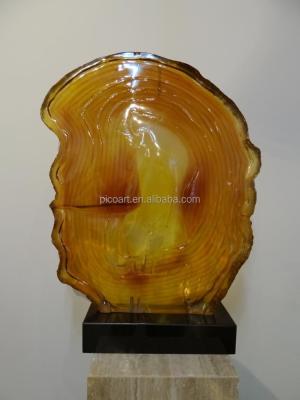 China Beautiful clear amber home decoration resin sculpture for interior decoration for sale