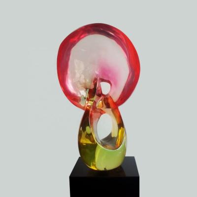 China Global Modern Abstract Resin Art Sculpture , Custom Design Clear Resin Art Sculpture for sale