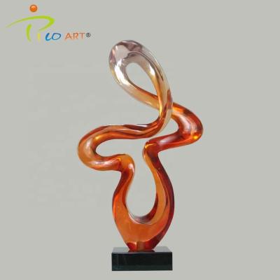 China Global Modern Abstract Clear Resin Transparent Art Sculpture for Hotel Decoration for sale