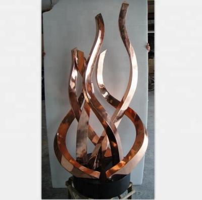 China Natural Luxury Handmade Copper Mirror Polished Hotel Decor Abstract Art Sculpture for sale