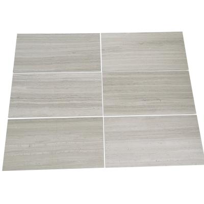 China Modern Natural Stone Vein White Wood Marble Tiles Background Wall White Wood Marble Tile for sale