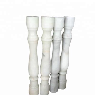 China Guangxi Traditional Free Standing White Marble Baluster Staircase Fence Designs for sale