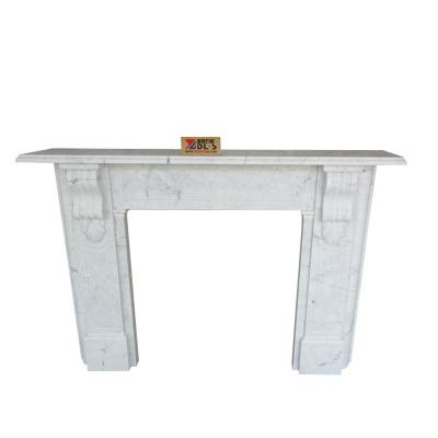 China Traditional Bianco Carrara White Marble Fireplace Stove for sale