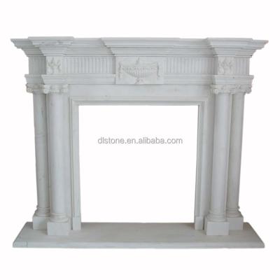 China Traditional white Carrara marble fireplace for sale