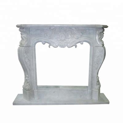 China Cheap White Marble Fireplace Mantel For Use Gas And Electrical. elect. indoor for sale