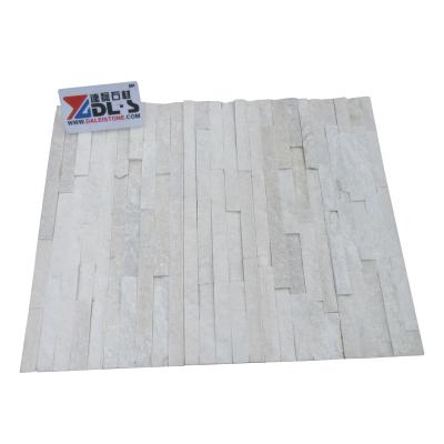 China Traditional Natural White Wooden Quartz Culture Stack Stones Wall Panel For Exterior Wall House for sale