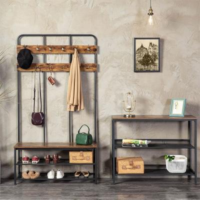 China (Size) Multifunctional Adjustable Entrance Position Coat Rack Wood with 12 Hooks, Hall Tree for Entrance for sale