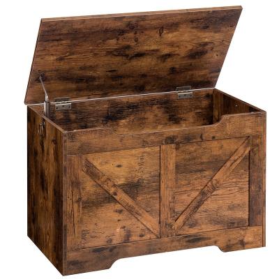 China HOOBRO Rustic Wooden Toy Box Chests with Large Lid Table Top, Bench, Wooden Storage Cabinet for Kids for sale