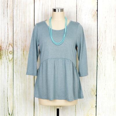 China Customized Anti-Shrink Scoopneck Peplum Tee For Female for sale