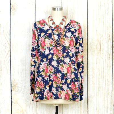 China Wholesale Custom Ladies Anti Shrink Long Sleeves Floral Tops for sale