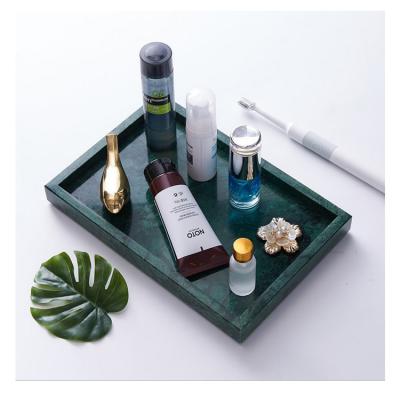 China Craftsman Hot Sell Rectangle Green Natural Marble Stone Jewelry Organizer Tray for sale