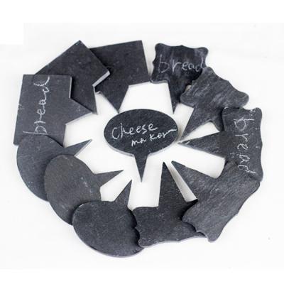 China Selling Well New Type Fine Workmanship And Beautiful Different Shapes Handmade Slate Cheese Labels For Promotion Gifts for sale