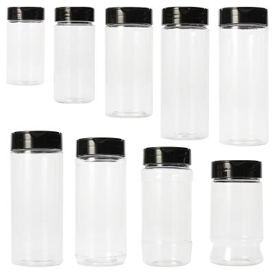 China 2021 Viable Plastic Spice Shaker Bottle Pet Packing Popular Sales Plastic Glitter Shaker Jars/Containers With Flip Top Lid for sale