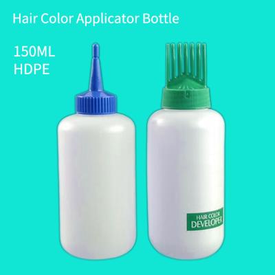 China 150ml Cosmetic Hot Sale HDPE Empty Hair Color Applicator Squeeze Bottle With Oblique Tip For Salon, for sale