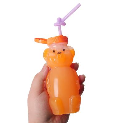 China 100g 250g 500g Free Shape Cute Honey Bear Sample Kitchen Cartoon PP Squeeze Packing Plastic Empty Bottle,Baby Food Jar for sale