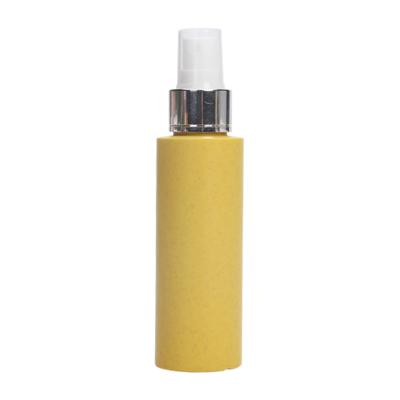 China Eco Friendly Sustainable Straw Plastic Skincare Cosmetic Containers Custom Size Wheat Lotion Cosmetic Packaging Biodegradable Bottles for sale