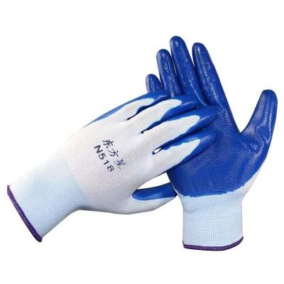 China Anti Slip Work Protection Nitrile Coated Nylon Work Gloves For Construction Sites for sale