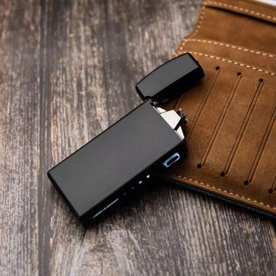 China Modern Rechargeable Lighter Technology Black Practical Creative Gift Cigarette Lighter Christmas for sale