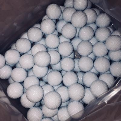 China Synthetic Gum Factory Direct Sales Customized Logo Golf Practice Ball Double Decker for sale