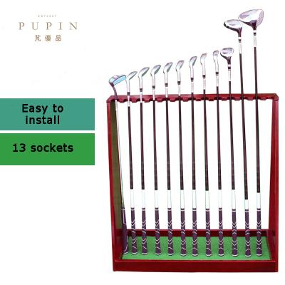 China Fixed Rack 13 Replica Golf Club Display Rack Club Yard Storage Rack Solid Wood Solid Wood Rack Placement for sale