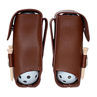 China Real Small PU Leather Golf Waist Bag Portable Accessory Bundle Can Hold Green Golf Fork Ball TEE for sale