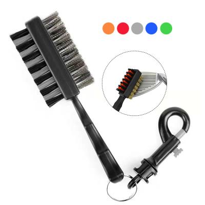 China ABS Golf Club Head Brush Double Sided Short Golf Brush for sale