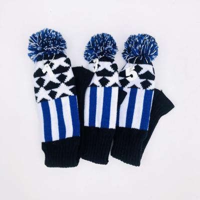 China Hot Sale 1+3+5 Replica Golf Club Cover Set Knitting Golf Knitted Hat for sale