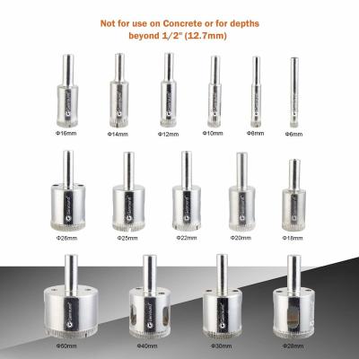 China 15 PCS Hollow Diamond Core Bit Set , Diamond Hole Saw Set For Glass Tile for sale