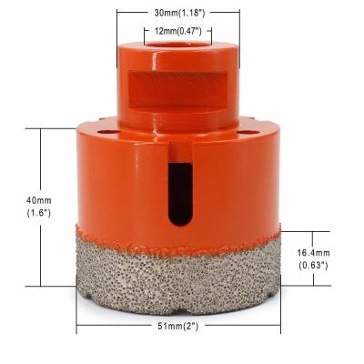 China Limpe a polegada de diâmetro soldada do bocado de broca 2 do núcleo do diamante para o concreto/granito à venda