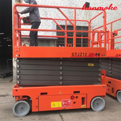 China High quality hotels 300kg 12m mini hydraulic electric scissor lift for sale for sale