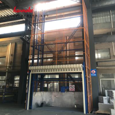 China Hotels Warehouse-Hydraulic Cargo Lift Vertical Guide Rail Hanmoke for sale