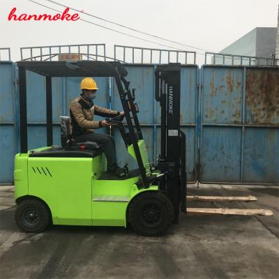 China Hotels 2Ton HANMOKE Mini Electric Battery Forklift Price Good Good Quality for sale