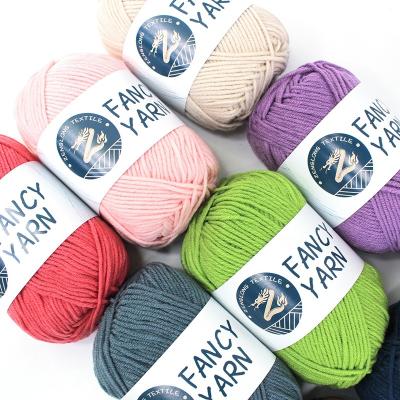 China Wholesale Price Anti-bacteria 4ply 50g 62 Colors Baby Wool Crochet Milk Acrylic Hand Knitting Fancy Cotton Yarn For Sale for sale