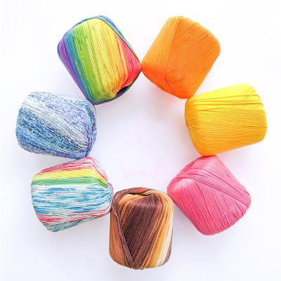 China 40g 8ply 3.28nm Lace Yarn Antistatic 100% Cotton Crochet Fancy Yarns Hand Knitting Crochet Yarn With 46 Colors for sale