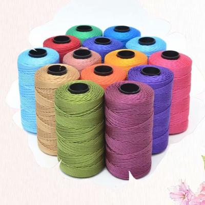 China 100g/piece 12S 3ply 1.5mm colorful hand knitting tape anti-static 100% nylon thick yarn crochet fancy yarn for wholesale for sale