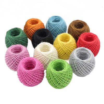 China DIY Bottle Decoration Eco-Friendly Packing Twine Twine 30g 3ply Colored Sustainable String DIY Hand Knitting Hemp Yarns for sale