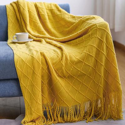 China 130*230cm Super Soft Simply Textured Large Size Home Decor Plush Toy Knit Throw Weaving Blanket Knitted for sale