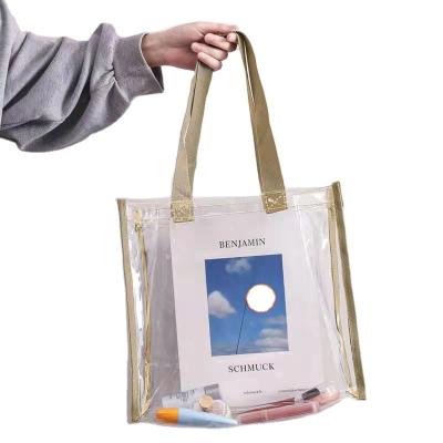 China Portable New Product Reusable Transparent Waterproof Jelly Shoulder Bag Durable Strong PVC Bag For Travel for sale