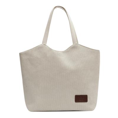 China Portable New arrive Large capacity Tote bag new fashion autumn and winter corduroy one shoulder portable shopping bag for sale