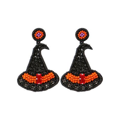 China Funny Creative Bohemian Style Ethnic Festival Mizhu Earrings WITCH HAT Halloween Handmade Earrings for sale