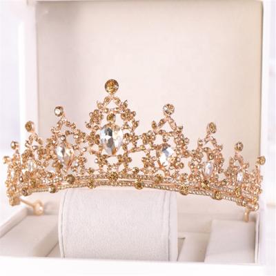 China Bridal Hair Accessories Crown Crystal Crown Queen Tiara Prom Vintage Baroque Party Gold Rhinestone Wedding Bridal Hair Accessories Jewelry for sale