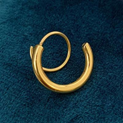 China New Fashionable geometric spiral steel gold plated earrings 18k personality titanium circle twist earrings double wrap earrings for sale