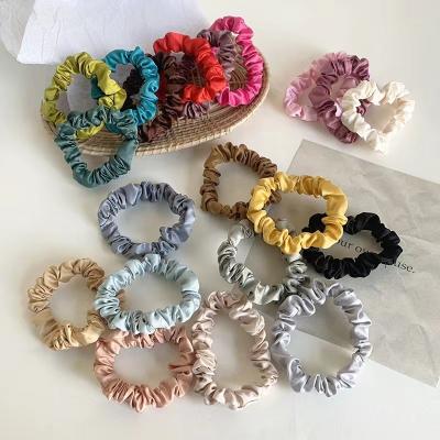 China Korean Cheap High Tenacity Wholesale Insti Small Satin Hair Circle 1cm Satin Hair Scrunchies Yiwu Hair Ties for sale