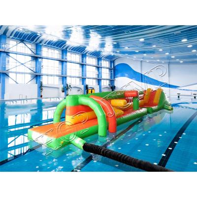 China Dourable Water Island Commercial Inflatable Water Floating Aqua Park With Water Slide Obstacle Course Games for sale