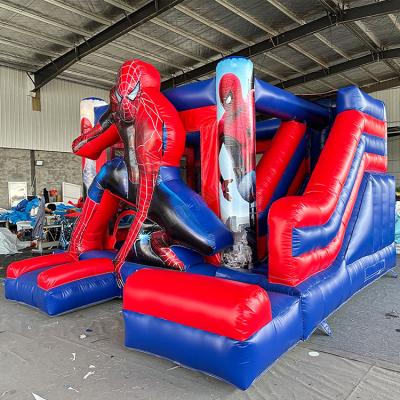 China Waterproof Outdoor Commercial Inflatable Man Bouncer Kids Spider Combo Inflatable Jumping Castle Slide for Party and Rental for sale