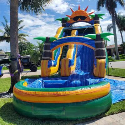 China Dourable Double way slide commercial inflatable water slide, inflatable dry slide dual purpose for Adult kids for sale