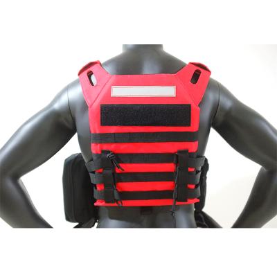 China 600D Nylon Red Tactical Vest Customized Soft Ballsitic Fabric Nylon Air Plate Carrier Tactical Rescue Vest for sale