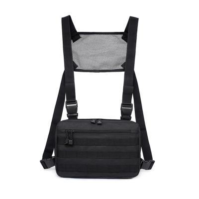 China Military Molle Vest Pouch EDC Combat Bag With Shoulder Straps And Front Pouch Tactical Military Molle Chest Installation 21x33x5cm for sale