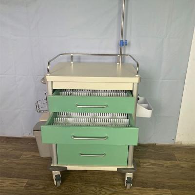 China ABS Traditional Hospital Emergency Trolley Emergency Trolley For Hospital Hospital Furniture 4 Casters 5 Silent Medical Drawers Easy Clean ISO for sale