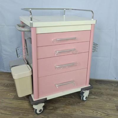 China Traditonal Emergency Trolley Hospital Crash Trolley Hospital Clinic Emergency Treatment Medicine Trolley Medical Crash Trolley for sale